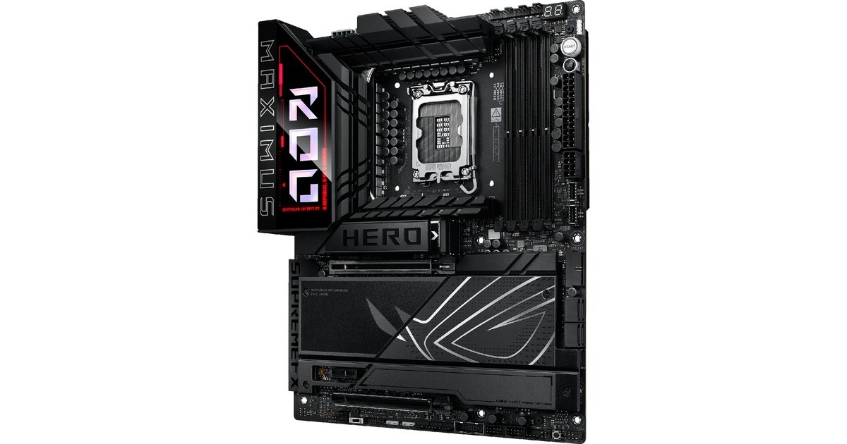ASUSROG MAXIMUS Z890 HERO socket 1851 moederbord  (Zwart, RAID, 2.5Gb-LAN, 5Gb-LAN, Wi-Fi 7, BT, Sound, ATX)