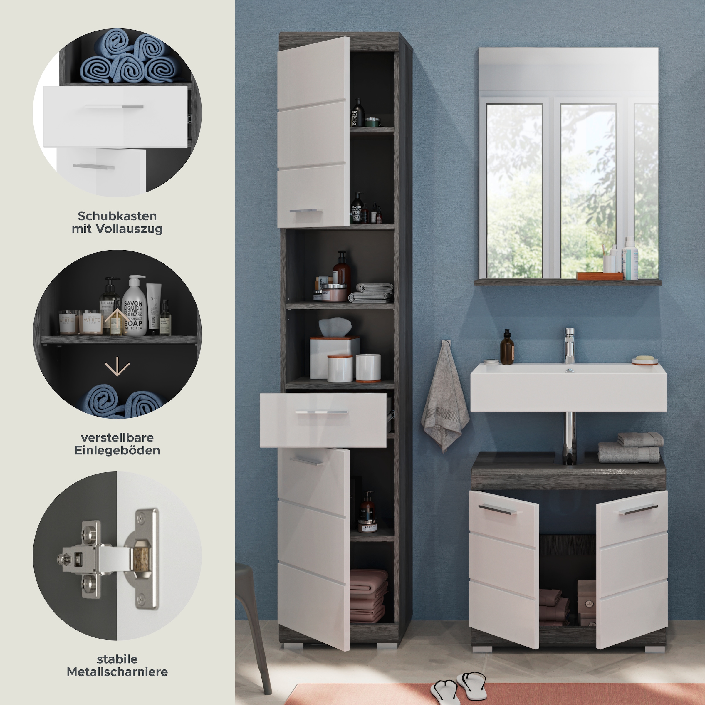 INOSIGN Badmöbel-Set »Siena, 3 teilig, bestehend aus:« Set, TOPSELLER!, 3 Stk. tlg.