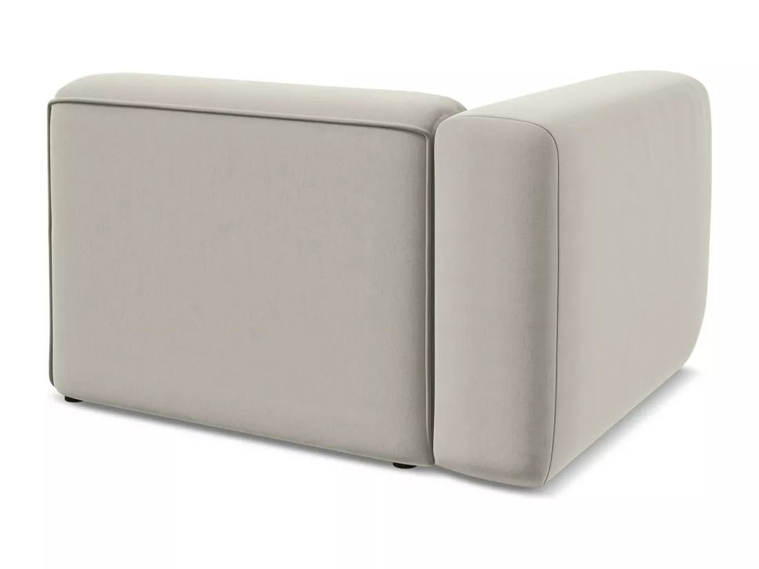 Module avec accoudoirs gauche en velours - perle - EKAHI