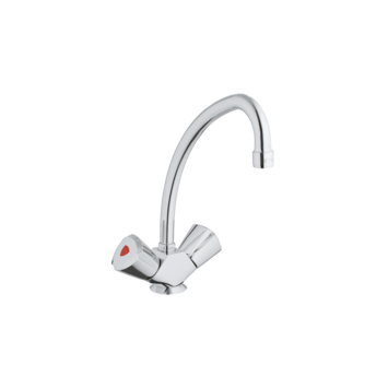 Grohe Costa Trend tweeknops keukenkraan met hoge uitloop chroom