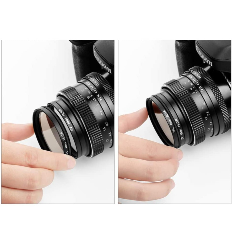 (Ø55mm) CPL Schutzfilter Polfilter für DSLR / SLR Kameras - Schwarz