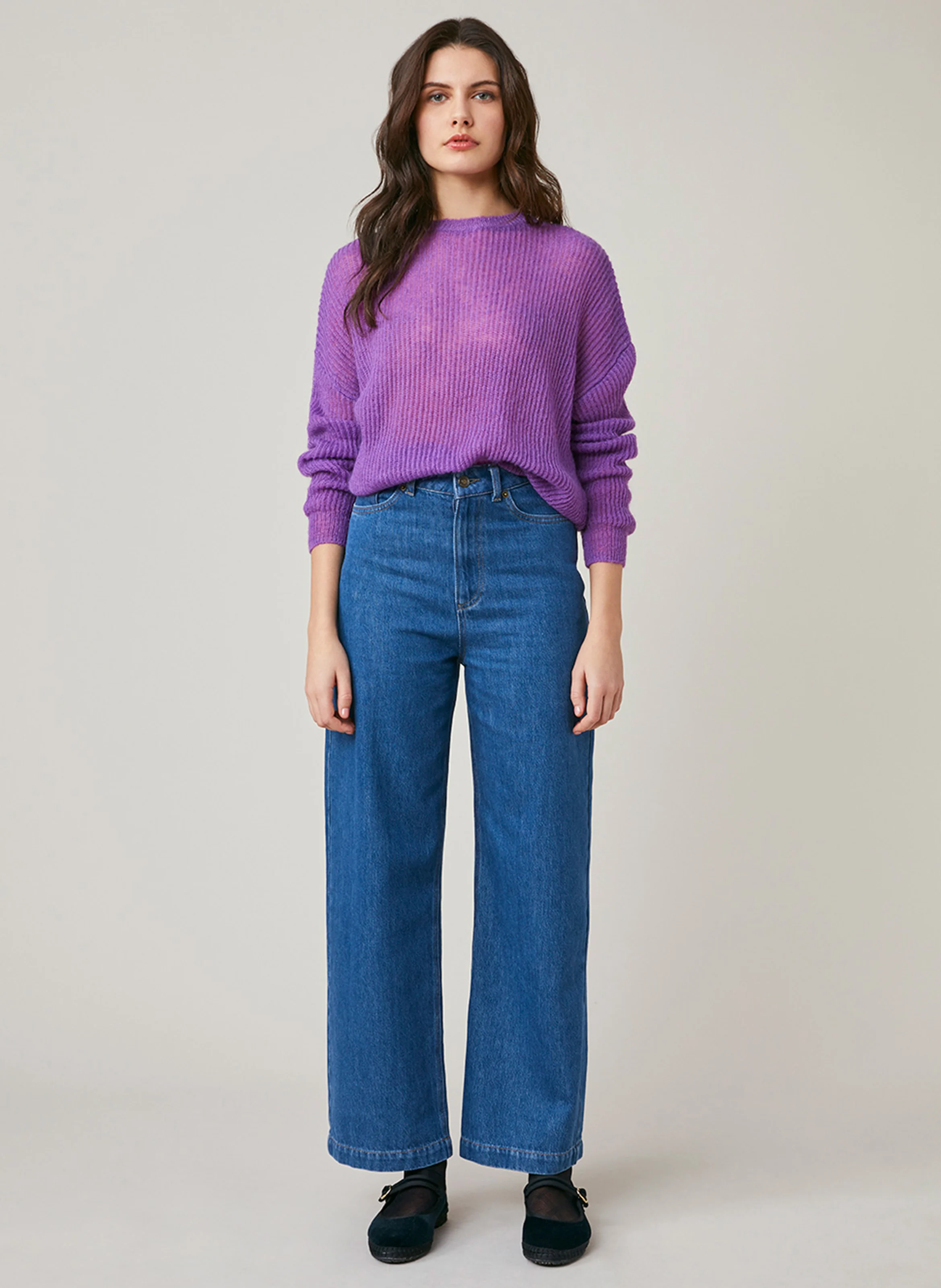 ELISE - Pull ample laine tricotée mélangée | Multicolore