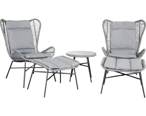 Milan Relax Set SenS-Line tuinmeubel balkonset, metaal, 2-zits, 5-delig, antraciet