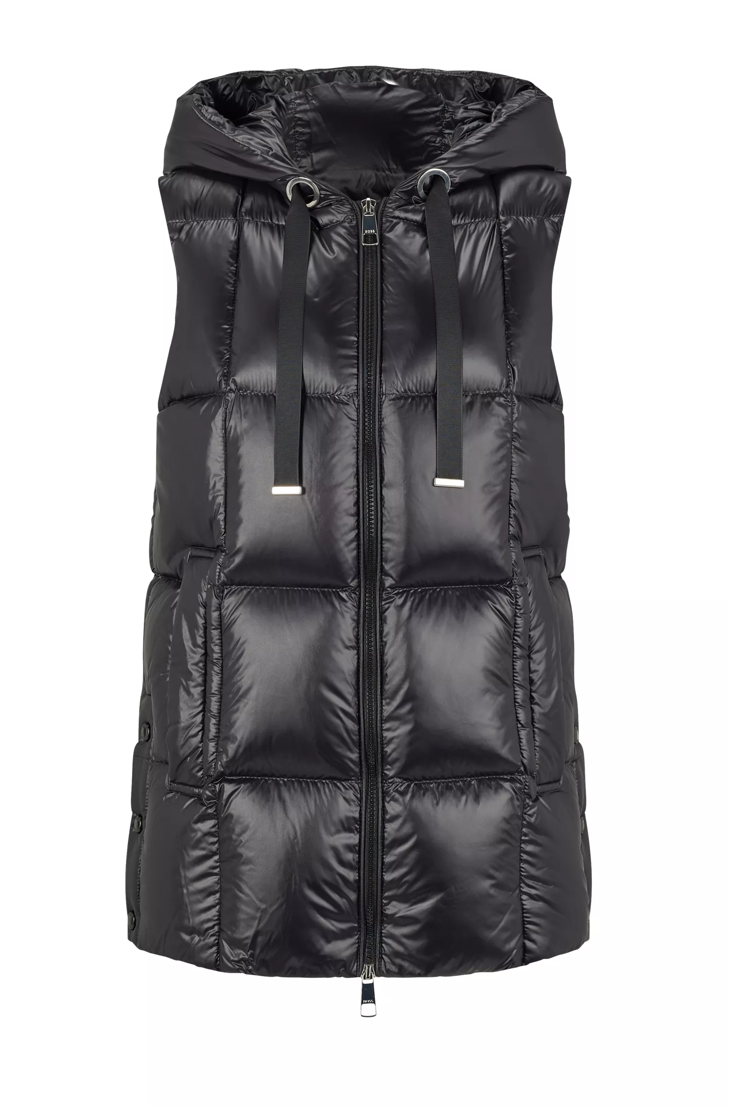 Colete preto impermeável BOSS com modelagem relaxada.