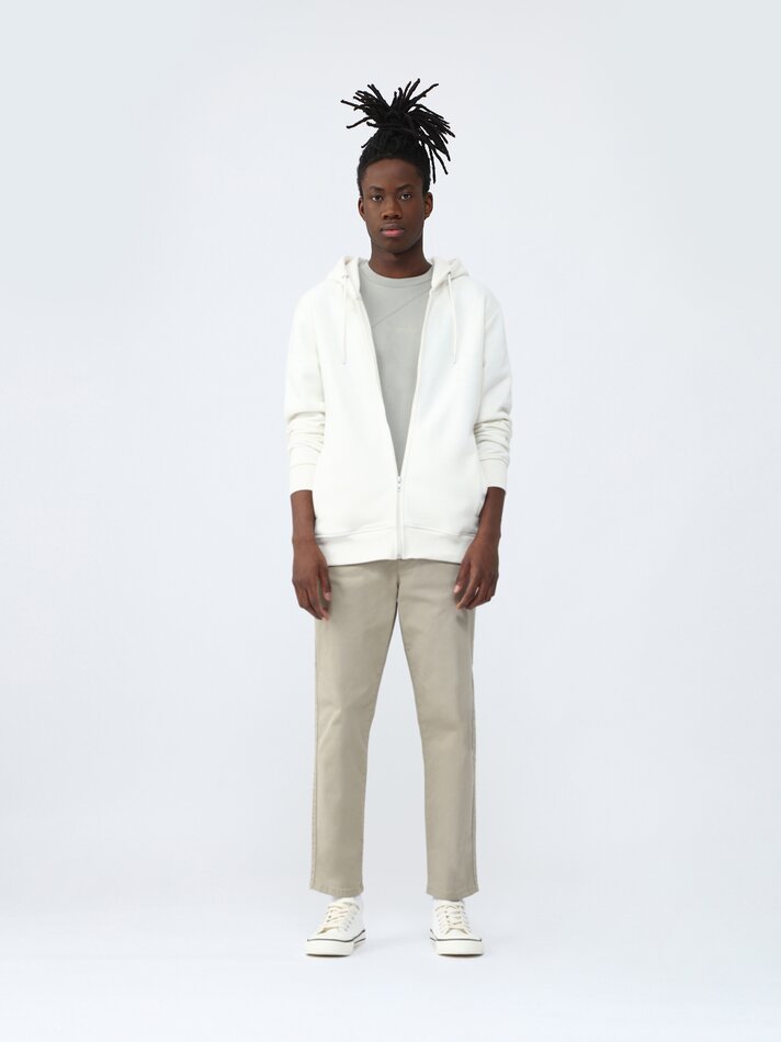 Jaqueta básica com capuz - Off-white