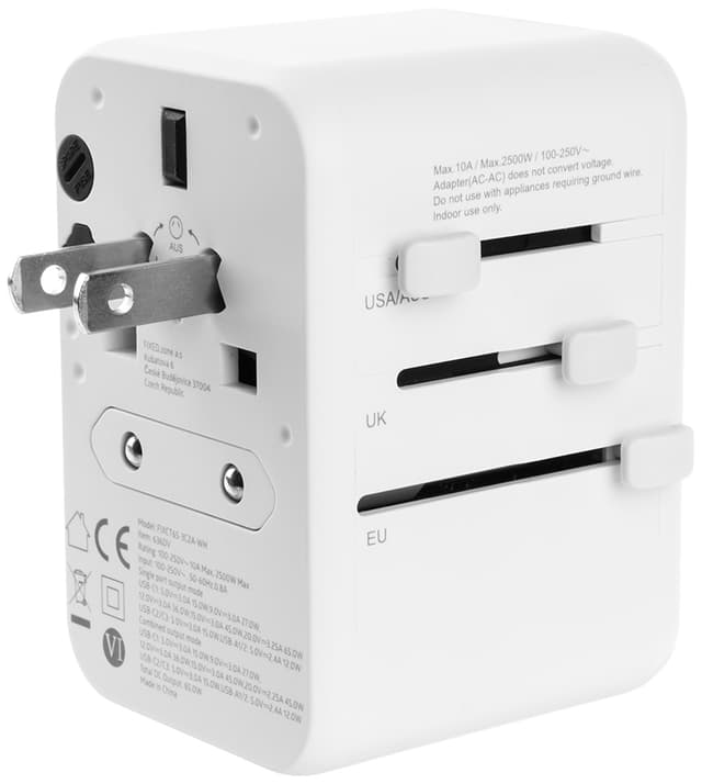 Fixed World 65W rejseadapter (hvid)