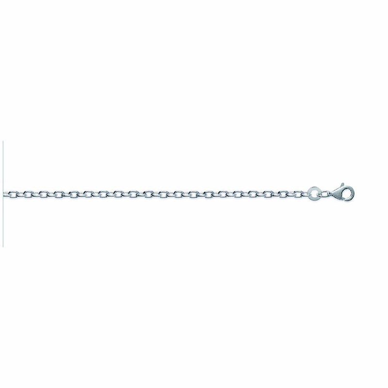 Chaine Mixte - Argent 925 - Chaîne forçat diamantée - Largeur : 2,4 mm - Longueur : 55 cm