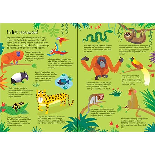 Uitgeverij usborne boek & puzzel 200st - dieren van de wereld