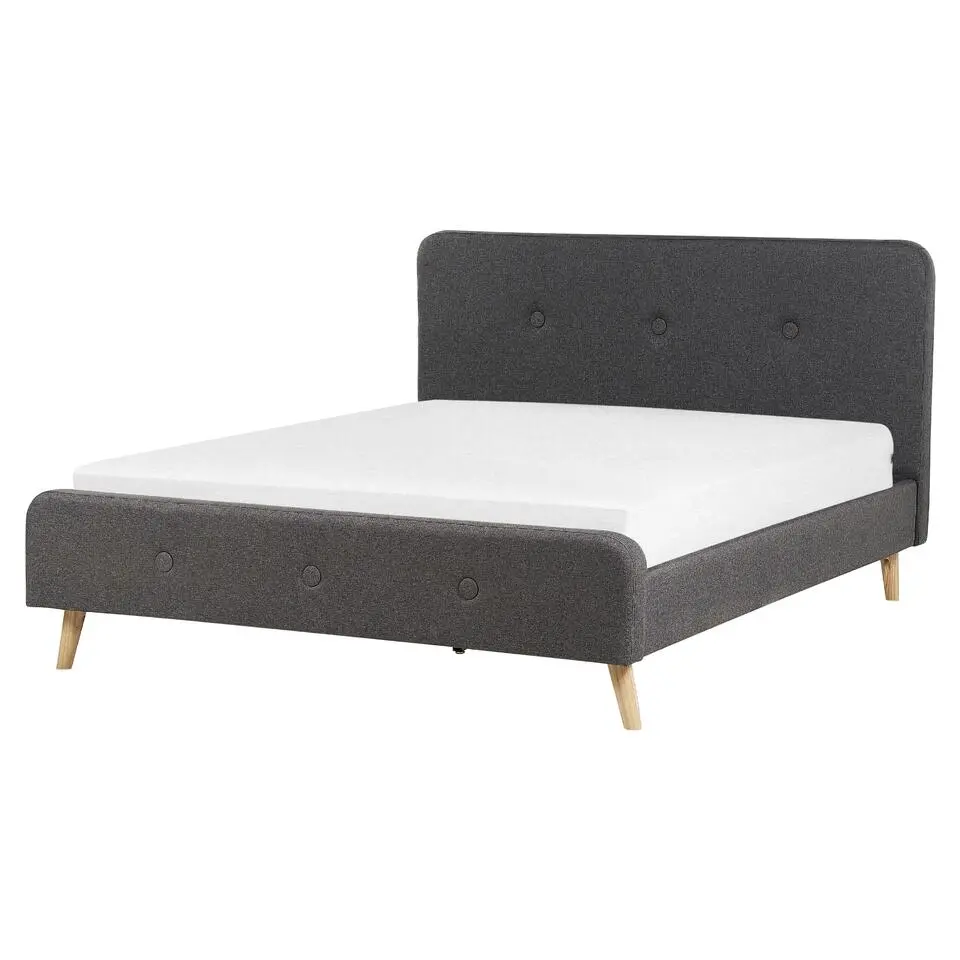 RENNES - Tweepersoonsbed - Grijs - 160 x 200 cm - Polyester