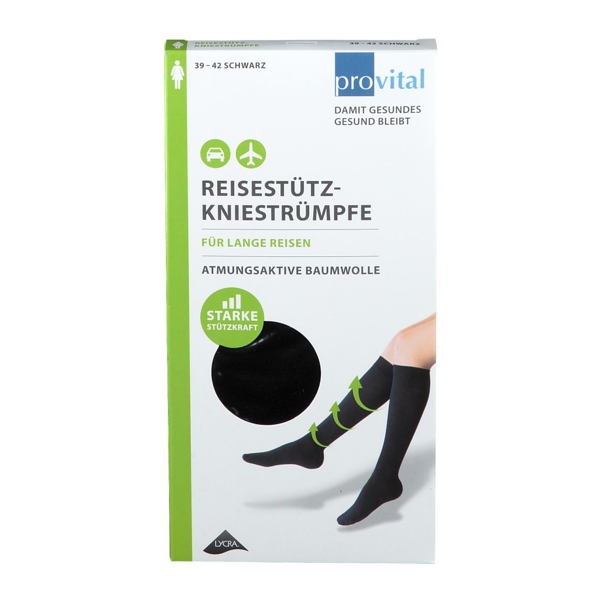 provital Reisekniestrümpfe Gr. 39 - 42 schwarz