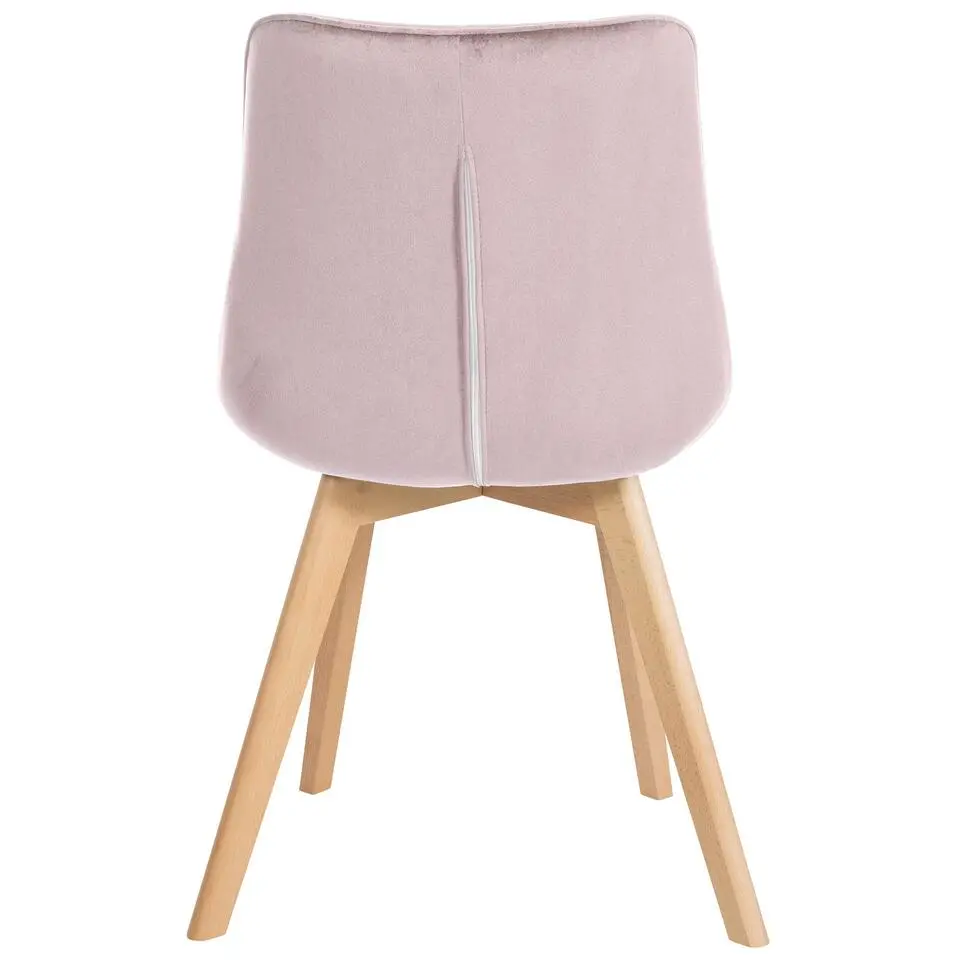 CLP Eetkamerstoel Brook natura Frame - Fluweel - roze