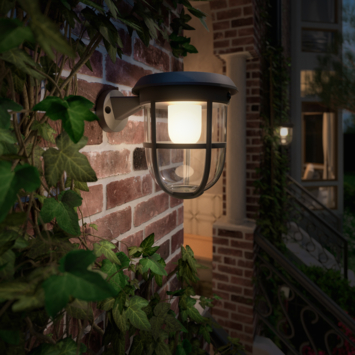 Philips solar wandlamp Linkable Radii zwart met bewegingsensor