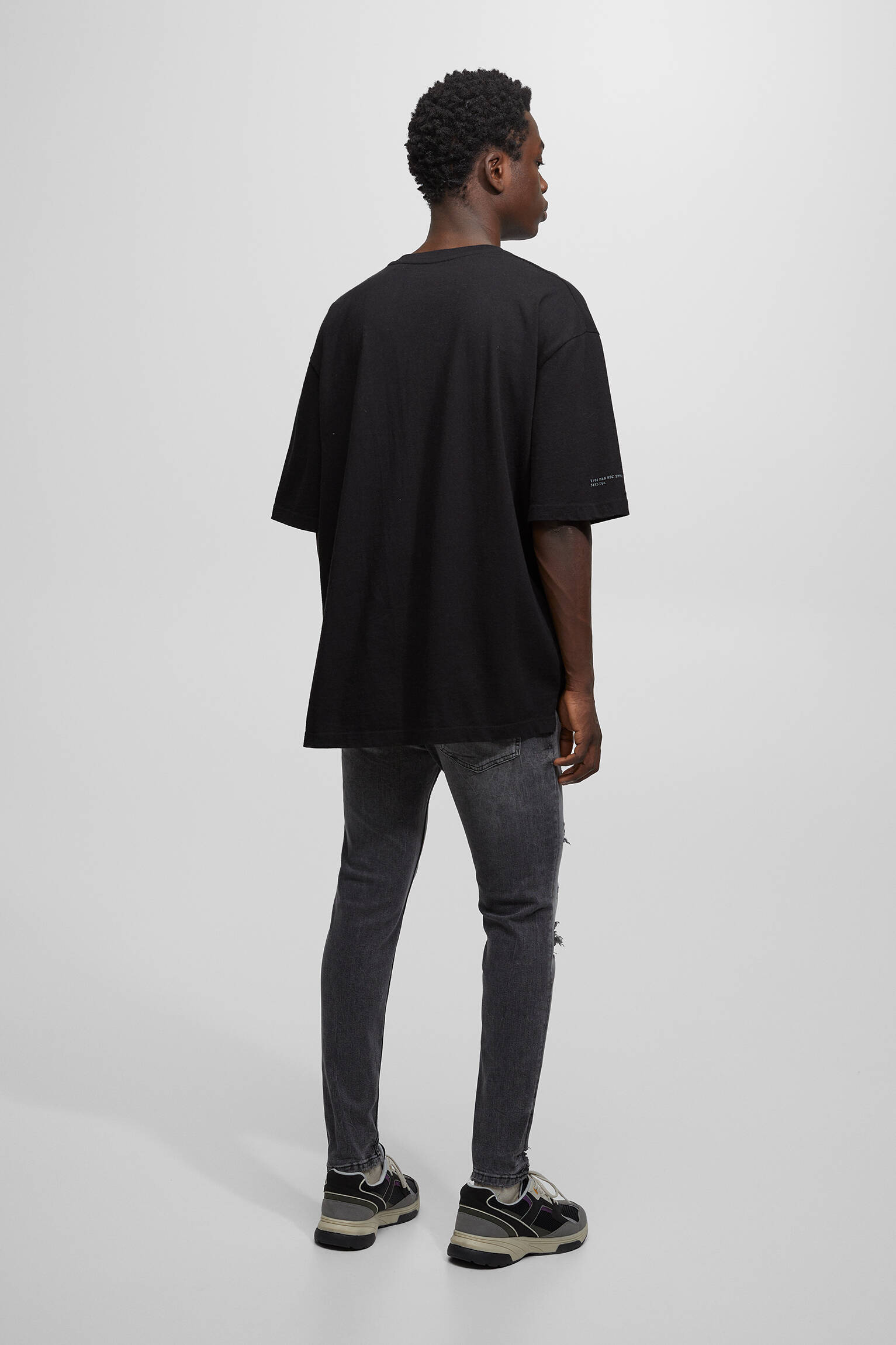 CALÇA JEANS CENOURA RASGADA - CINZA ESCURO