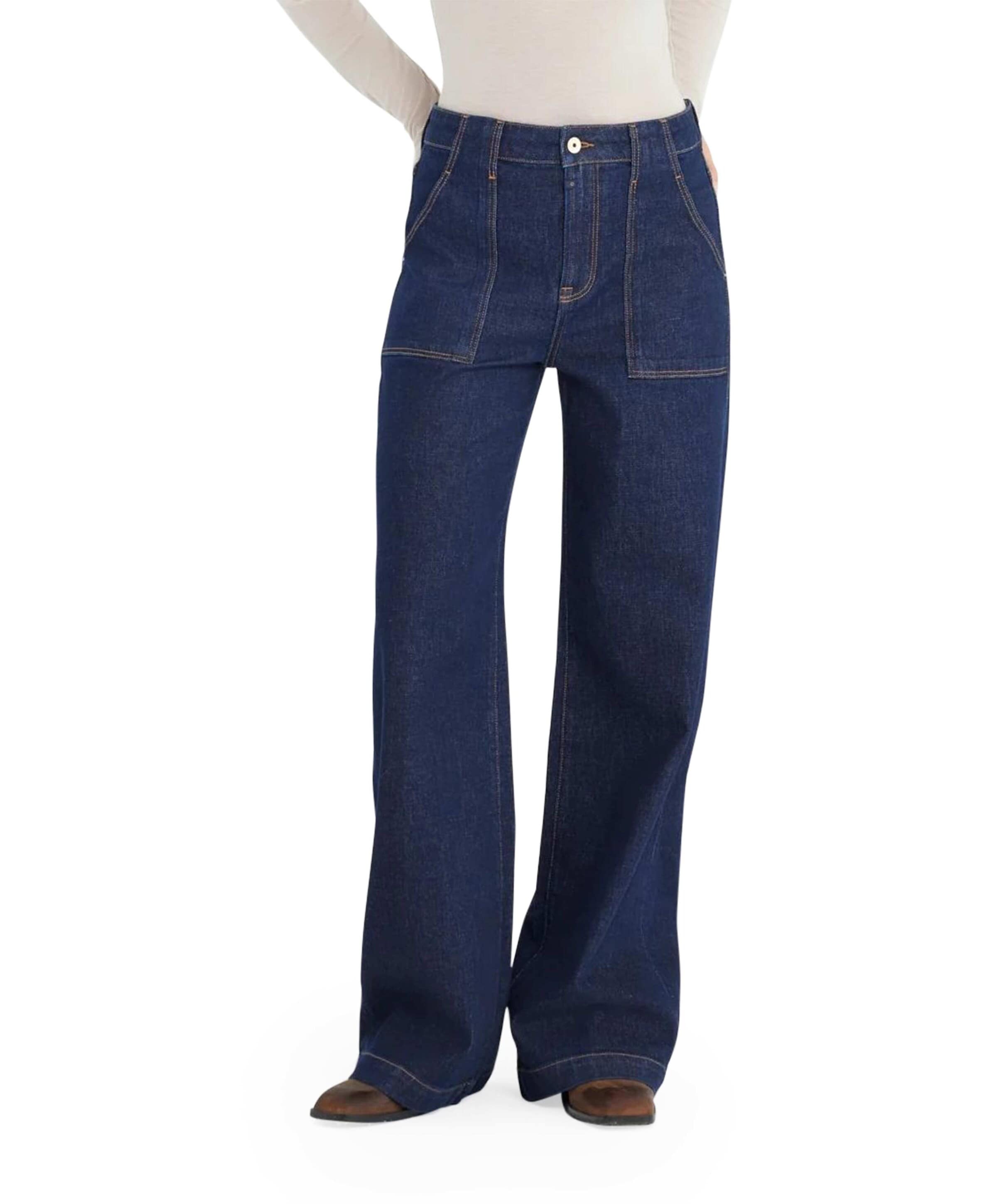 Cup of Joe Denim high waist wide leg dames jeans blauw