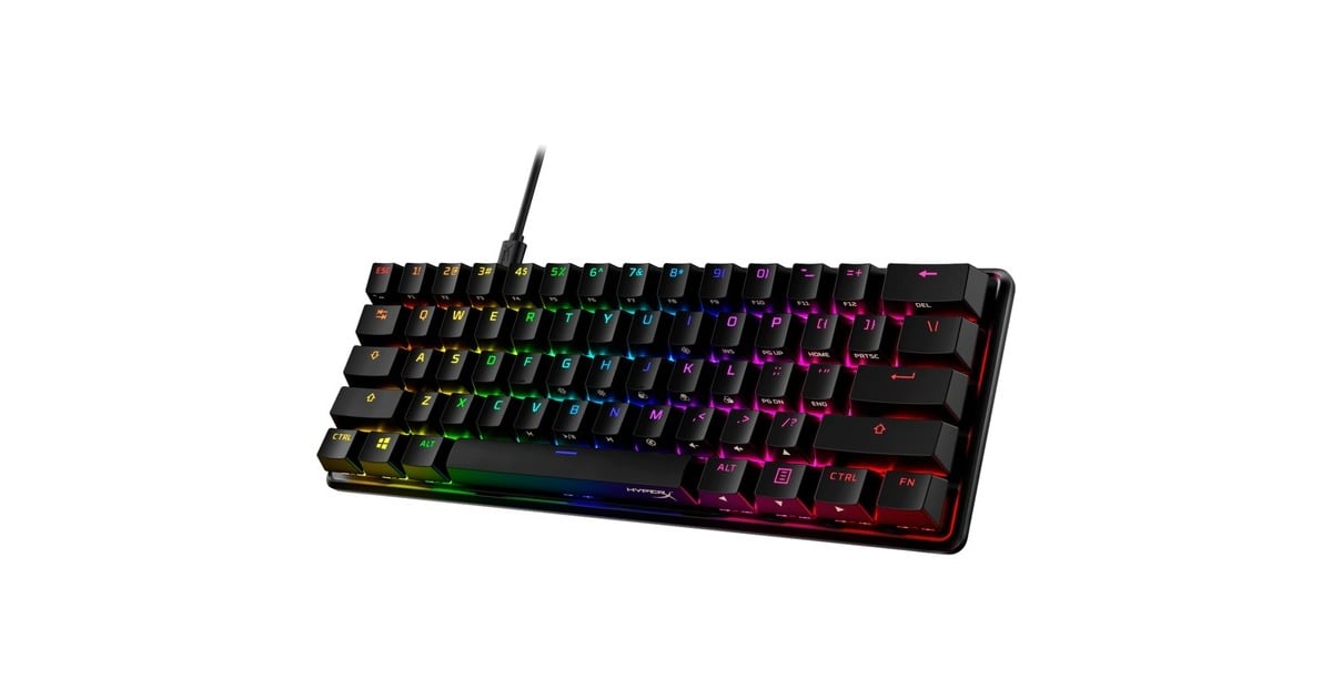 HyperXAlloy Origins 60, gaming toetsenbord  (Zwart, US lay-out, HyperX Red, RGB leds, 60%, PBT double-shot)