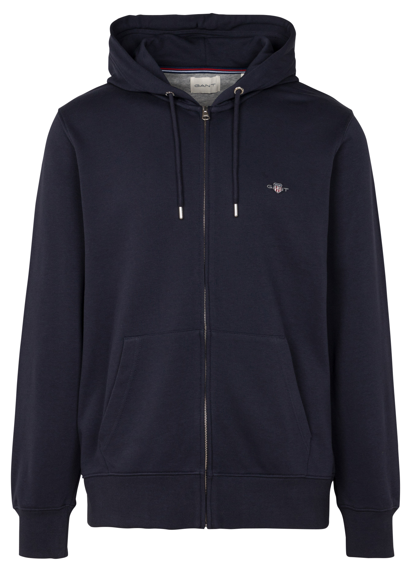 Sweat droit zippé à capuche en coton mélangé | Bleu
