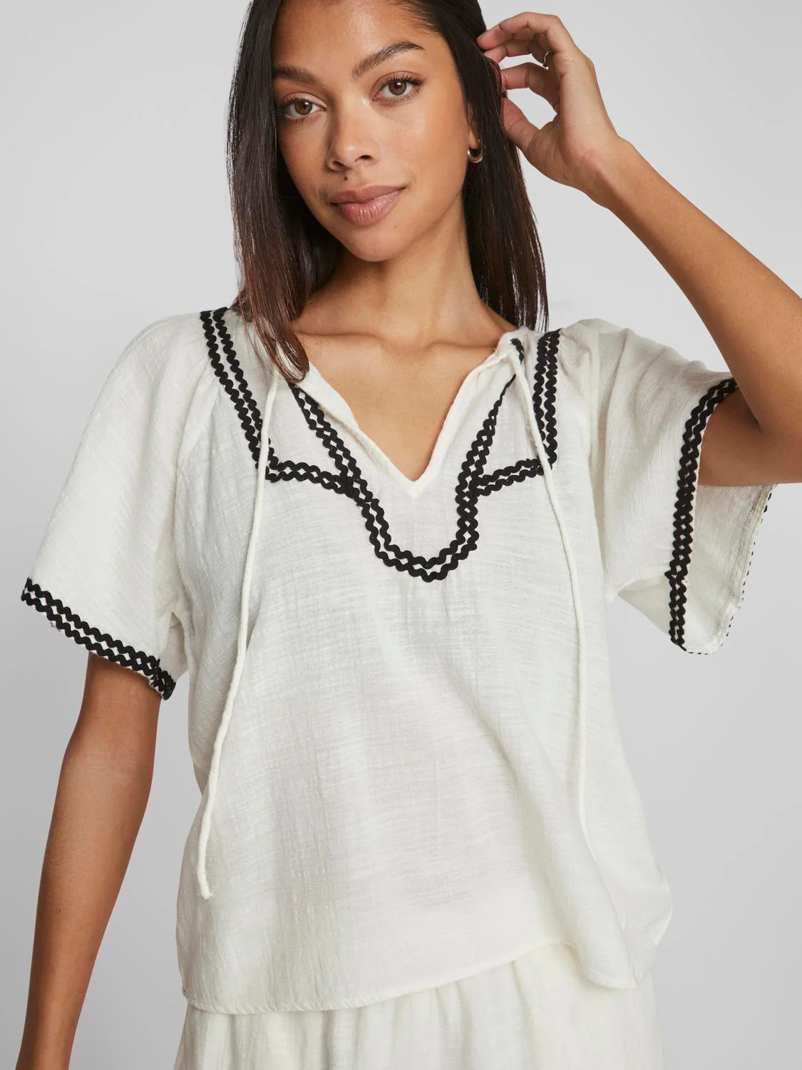 Vila  Vimanda S/S top - Eggnog