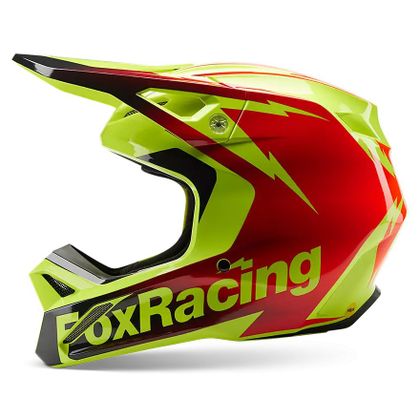 Casque cross Fox V1 STATK 2024 - Rouge / Jaune