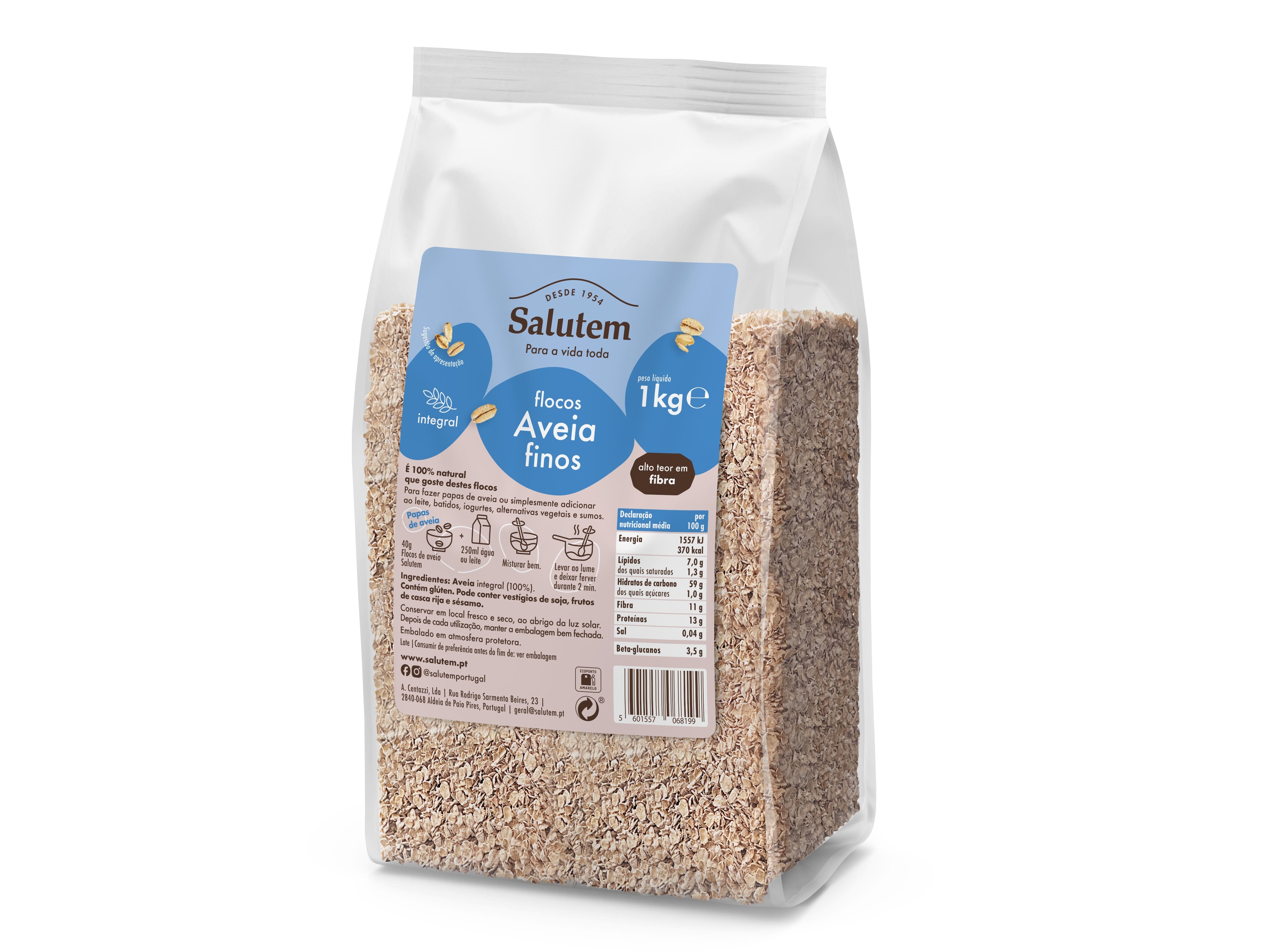 FLOCOS SALUTEM AVEIA FINOS INTEGRAIS 1KG