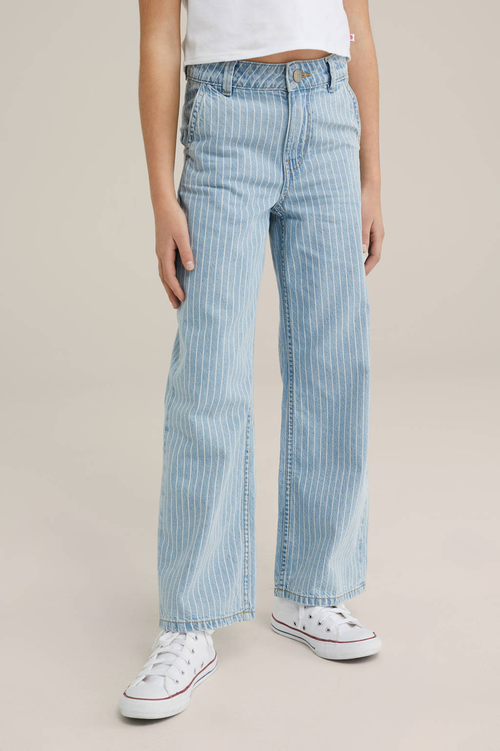 WE Fashion wide leg regular waist jeans light blue denim