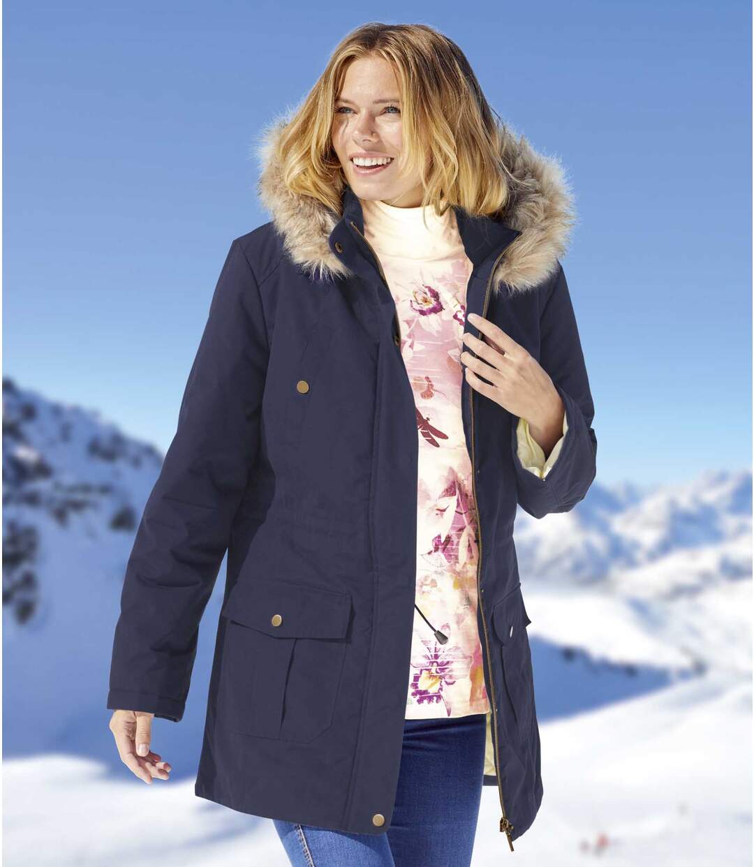 Parka Microtech à Capuche Fausse Fourrure