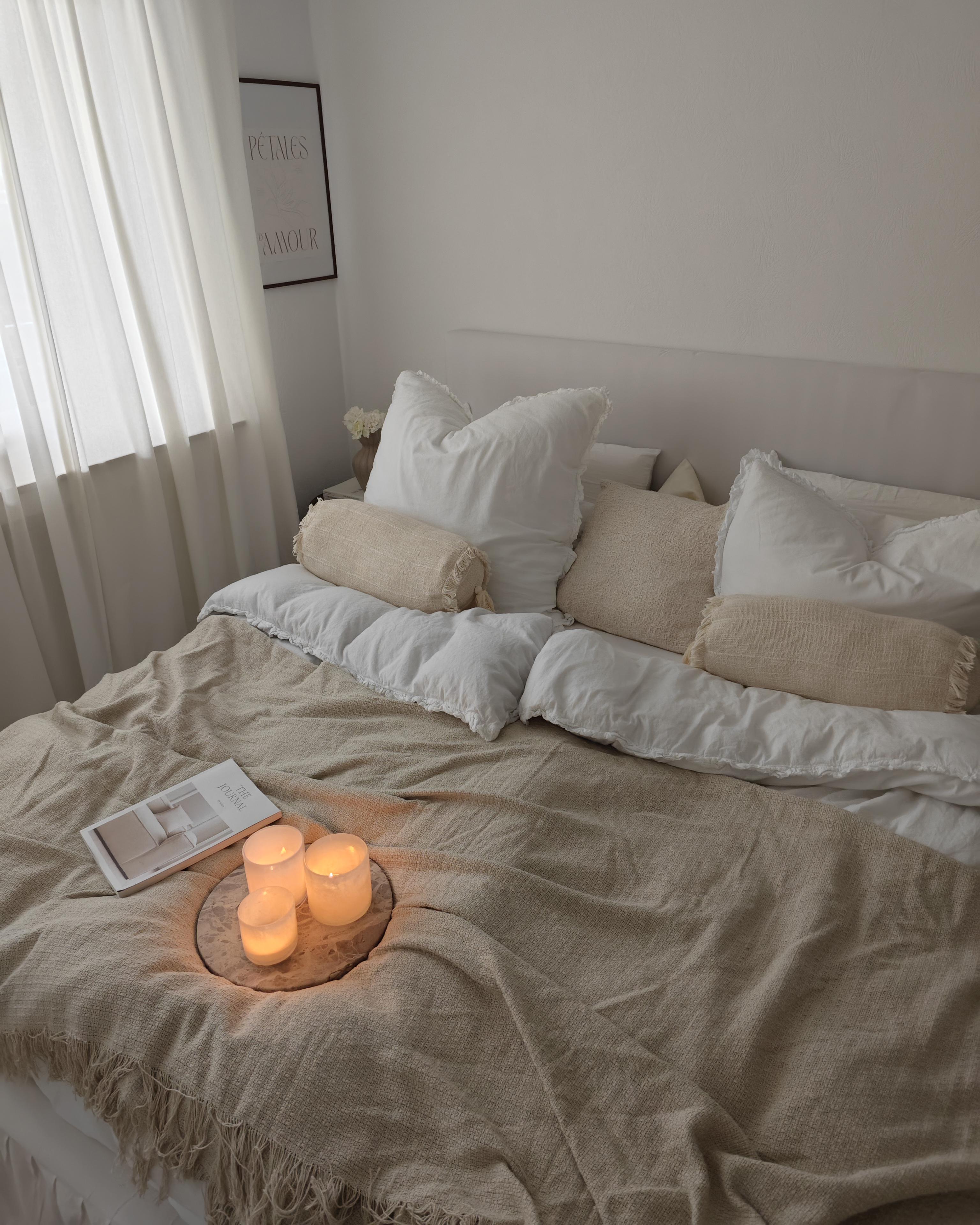 Sprei YERBENT Katoen 220 x 240 cm Gebroken wit