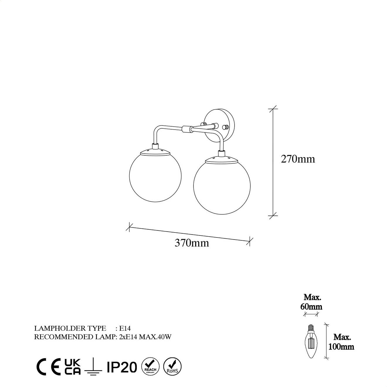 Opviq Applique murale Horn dorée - 91x25x49-129 cm