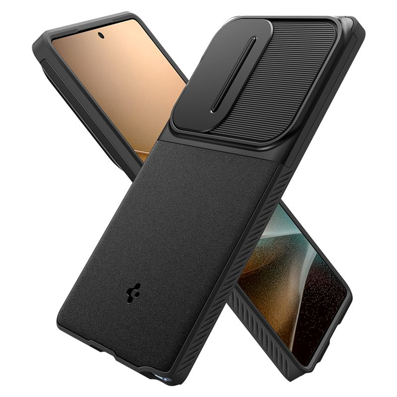 Samsung Galaxy S25 Ultra Optik Armor Hybrid Case Hülle mit Cam-Slider (ACS08969) - Schwarz