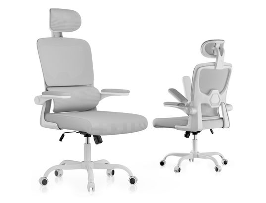 RATTANTREE - Fauteuil de bureau Chaise d’ordinateur pivotante grise