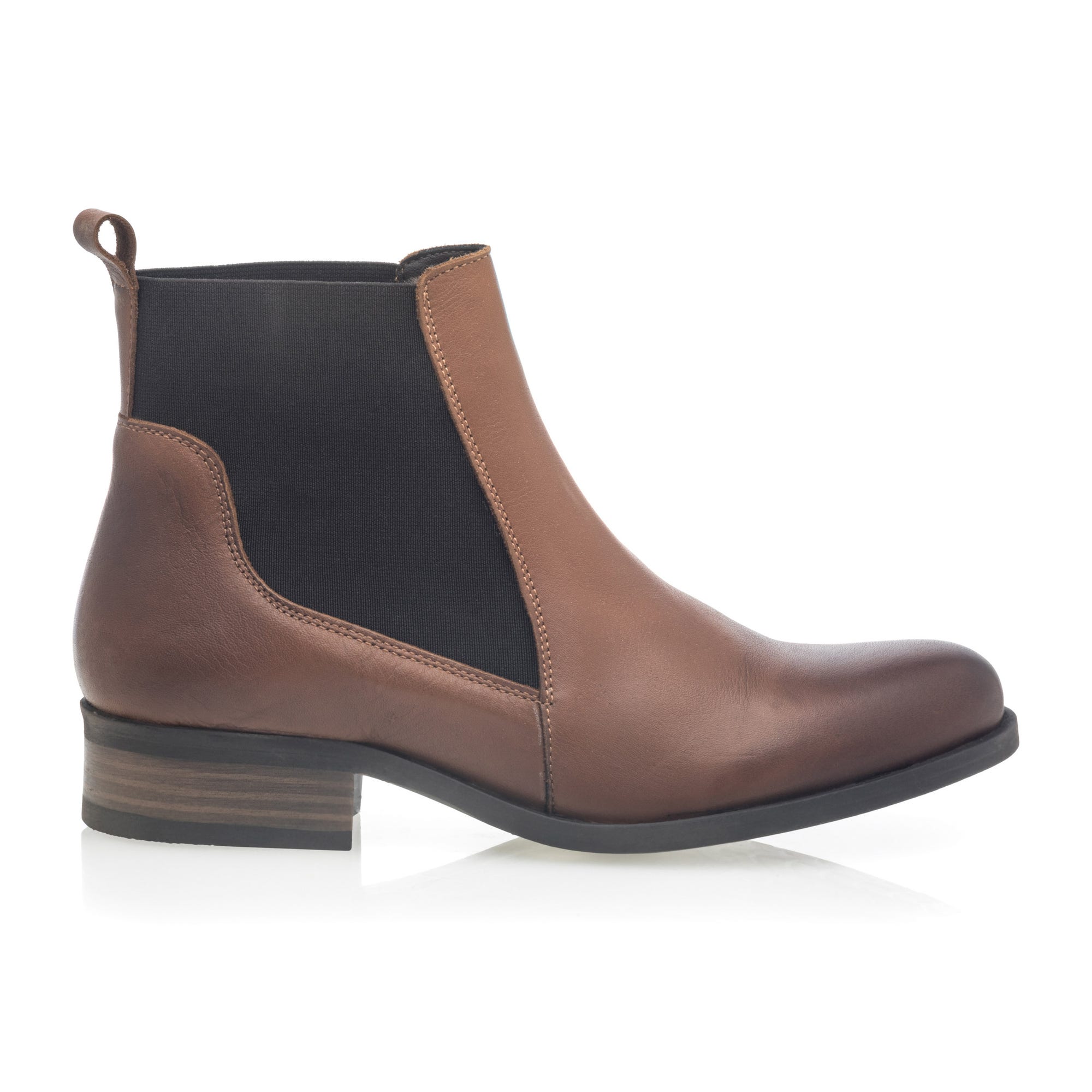 Boots chelsea Femme en cuir cognac