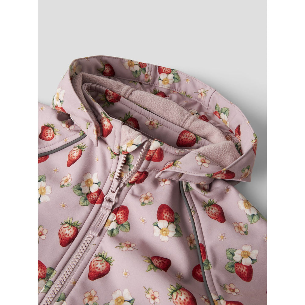 Køb Name It Keepsake Lilac Strawberry Nmfalfa08 Softshell Jakke Peblum Fo
