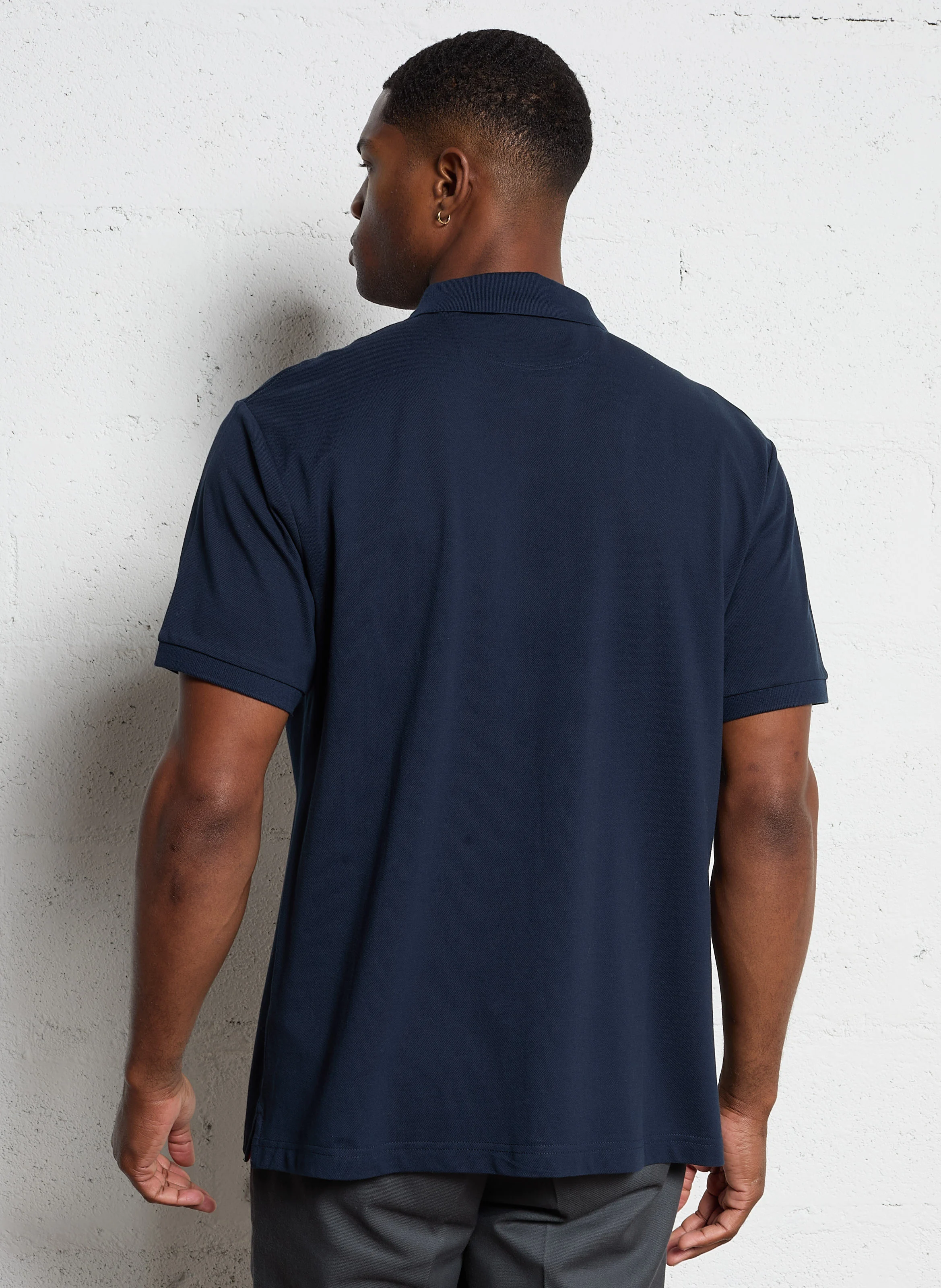 Polo slim-fit en coton piqué | Bleu