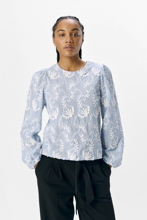 Object blauwe dames blouse