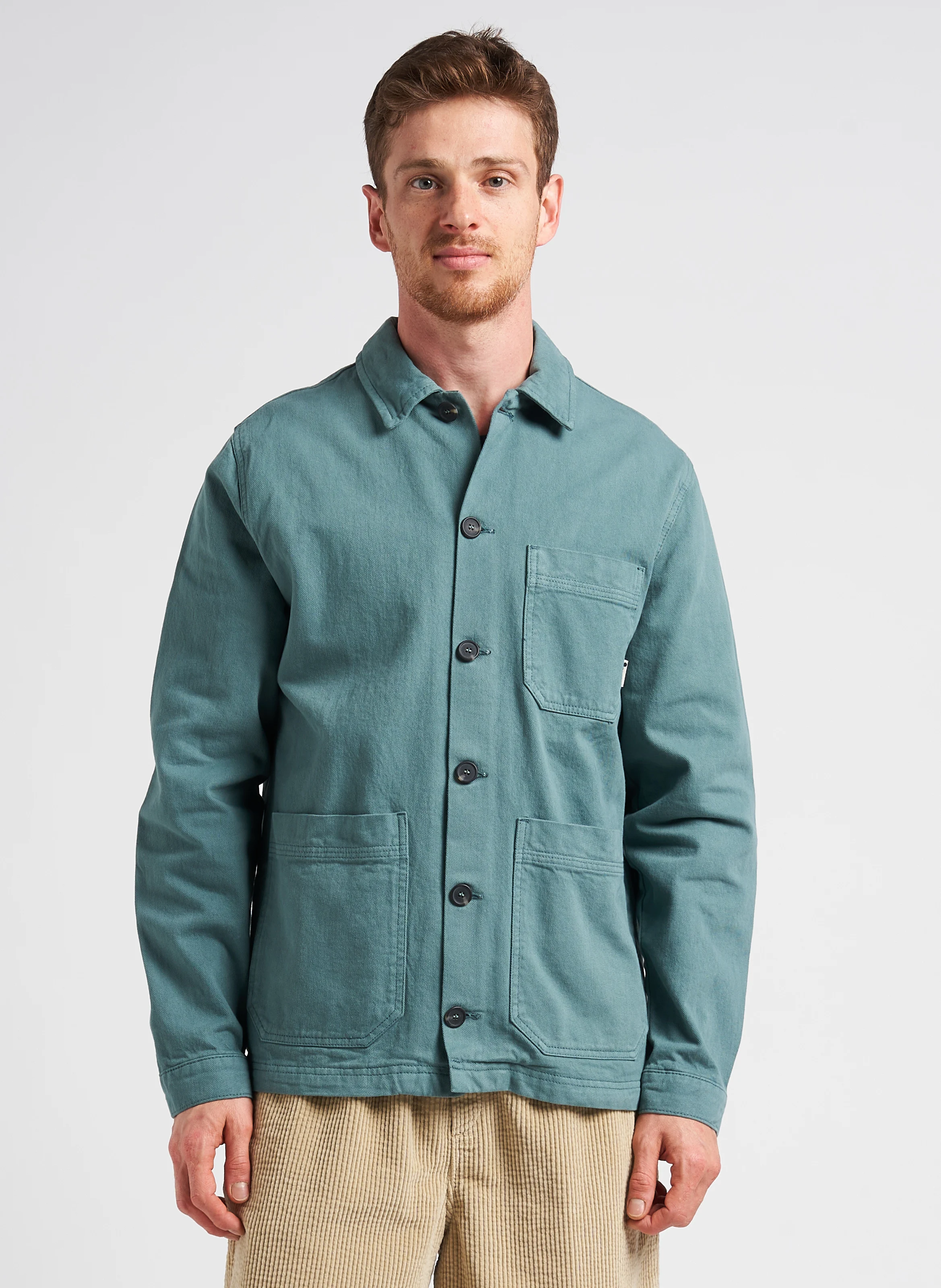 LORGE - Veste col pointu en coton| Bleu