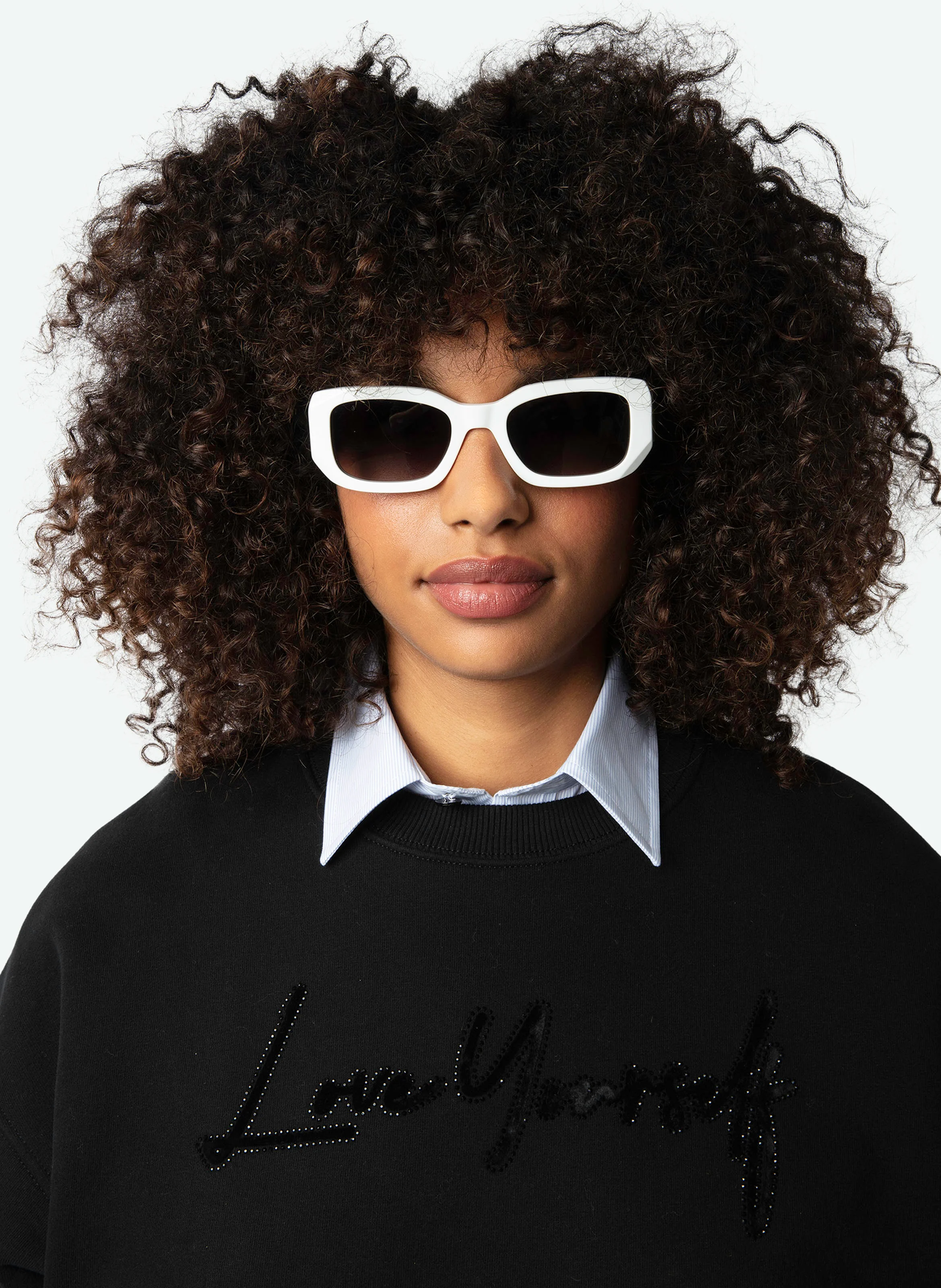 OSCAR - Sweat oversize imprimé en coton bio mélangé | Noir
