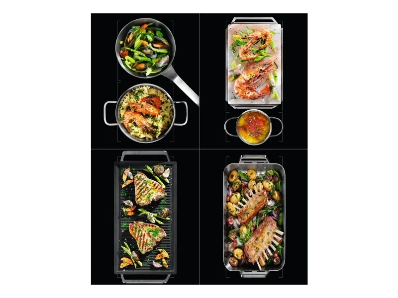 Electrolux EIV654 - Induktions kogeplade - 4 plader - Niche - bredde: 56 cm - dybde: 49 cm - med kantet front - sort
