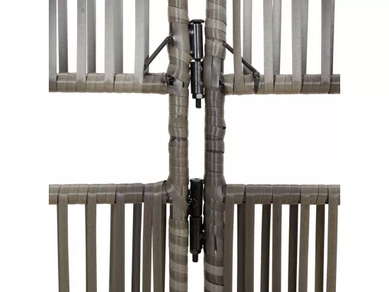 Cloison de séparation 6 panneaux gris résine tressée