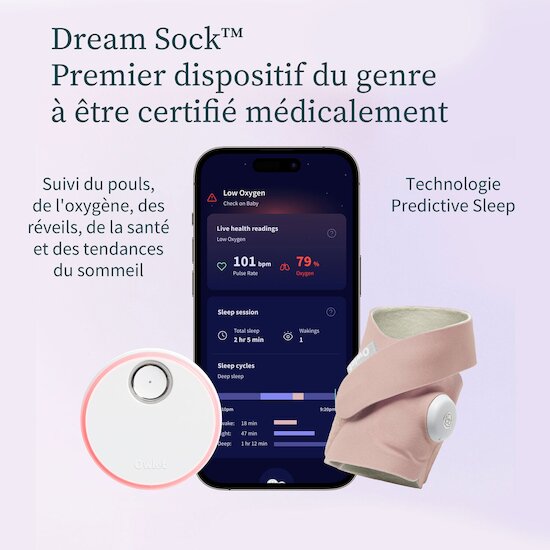 Chaussette connectée Dream Sock   Menthe        de               Owlet