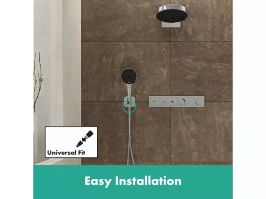 Support pommeau de douche avec raccordement HANSGROHE Fixfit Q chromé