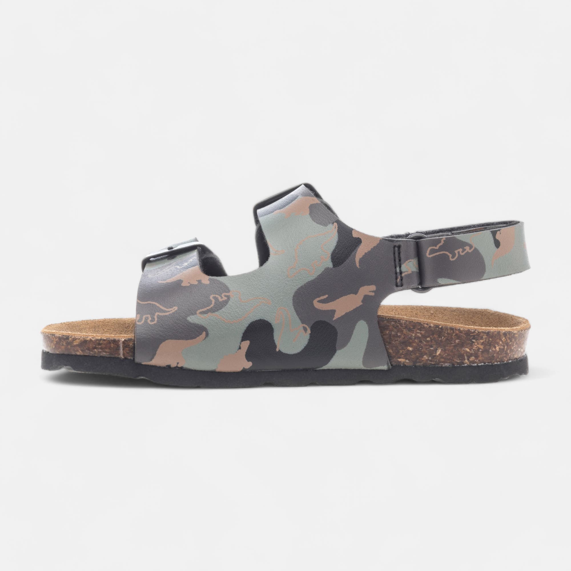 Mules semelle liège Garçon kaki