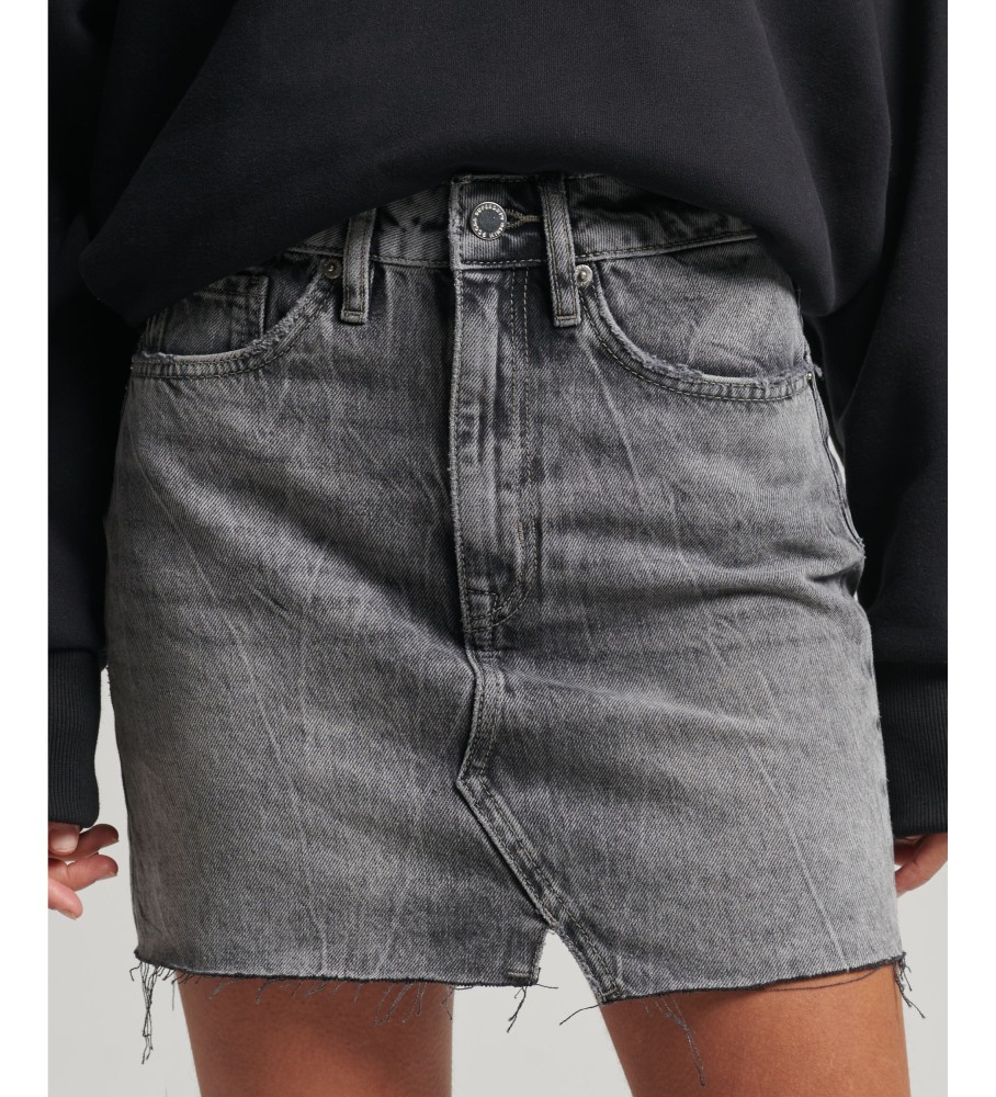 Minissaia jeans retrô preta da Superdry
