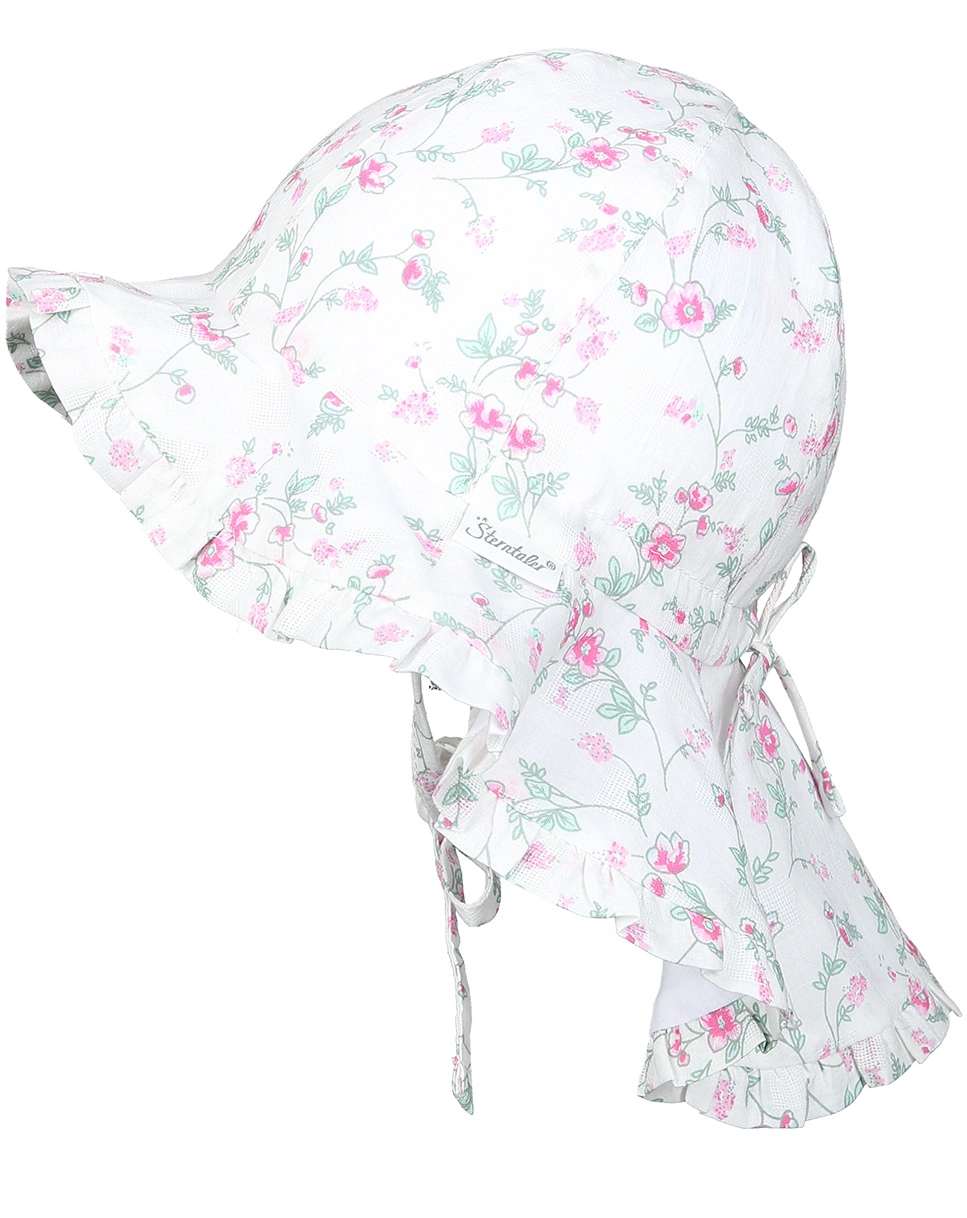 Sonnenhut ROSE mit Nackenschutz in weiß
