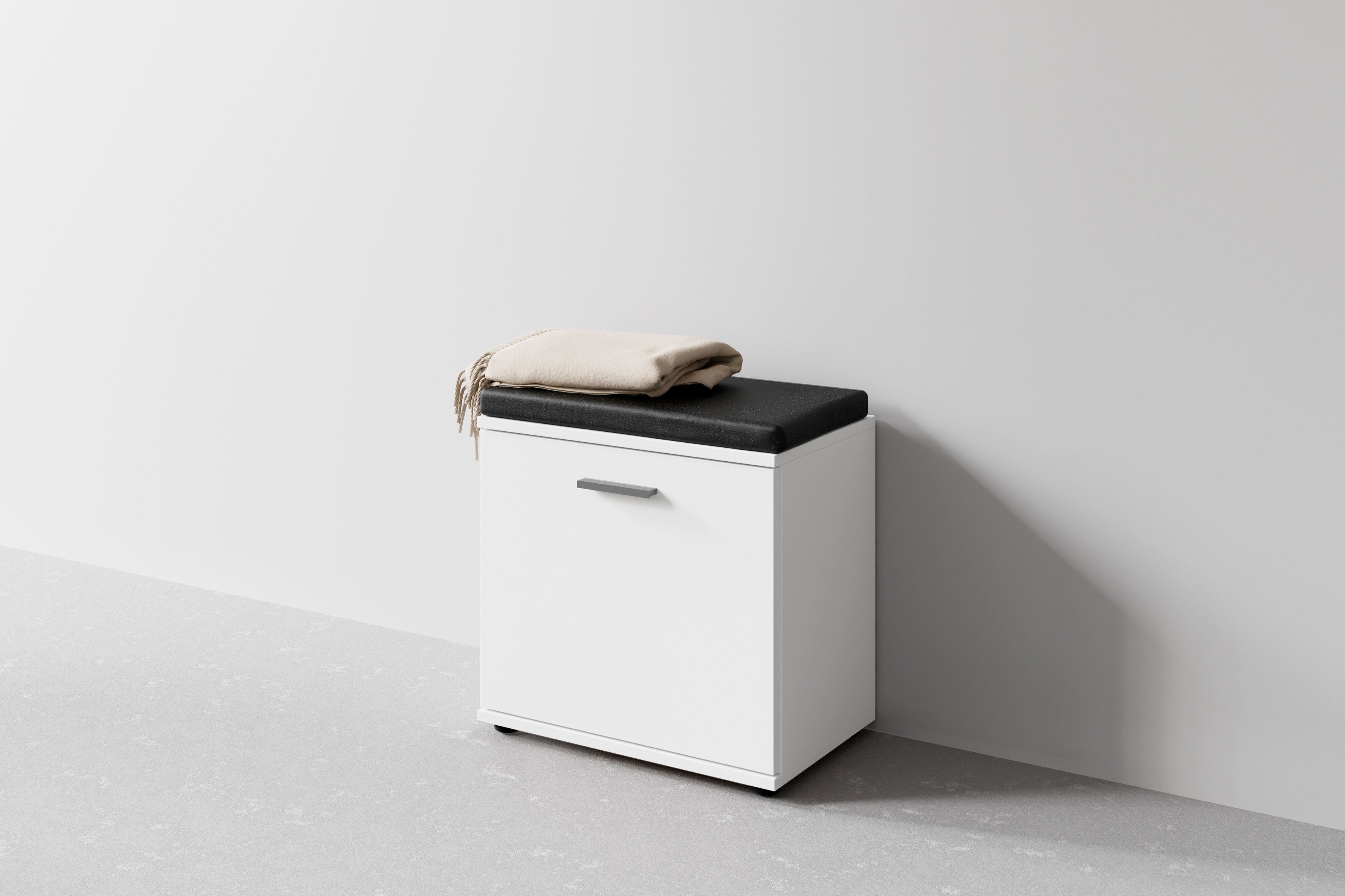 byLIVING Sitzbank JAKOB, Breite 48,5 cm, weiß/schwarz, Sitzkissen
