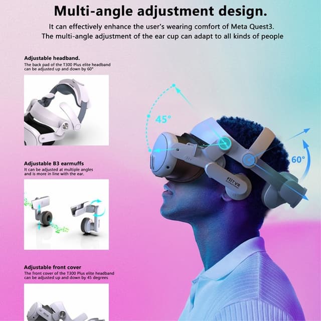 Meta Quest 3 VR Hovedbøjle Frontbeskyttelse høreværn
