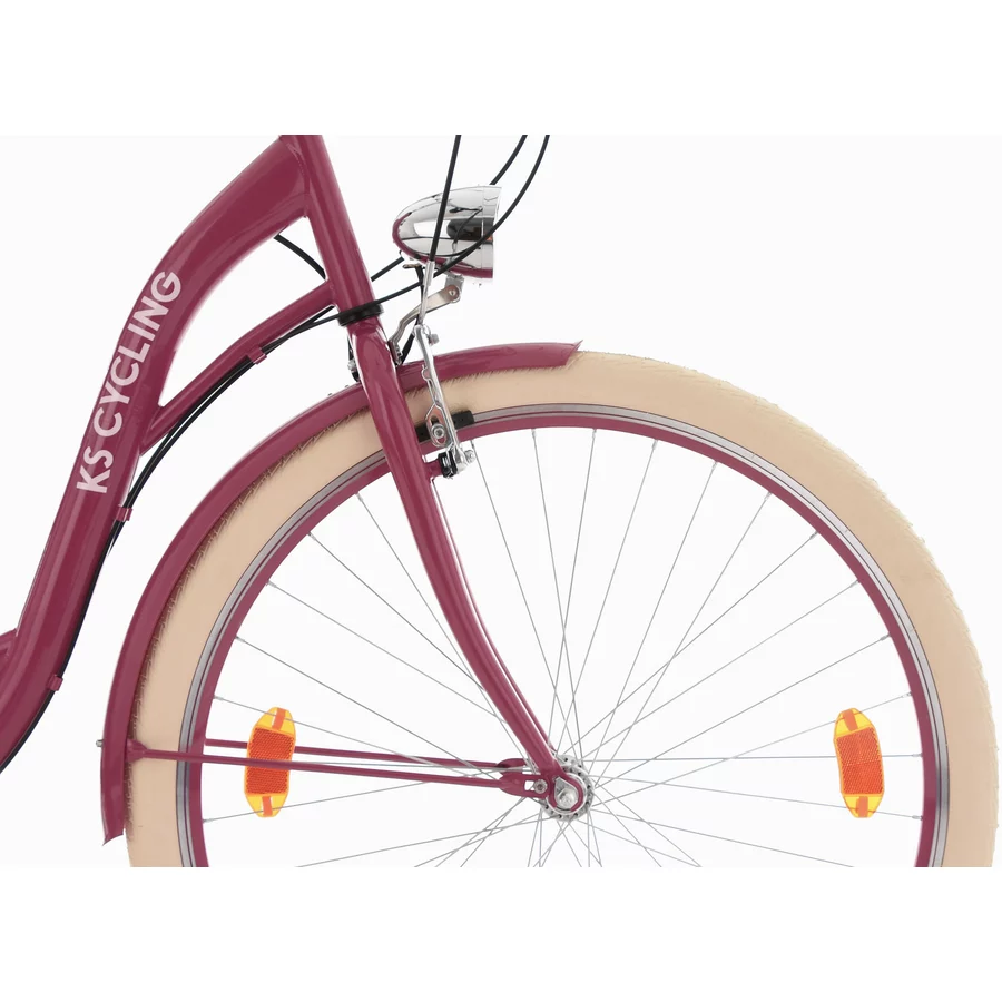 KS Cycling Damenfahrrad Cityrad 6-Gänge Balloon 28 Zoll Rot