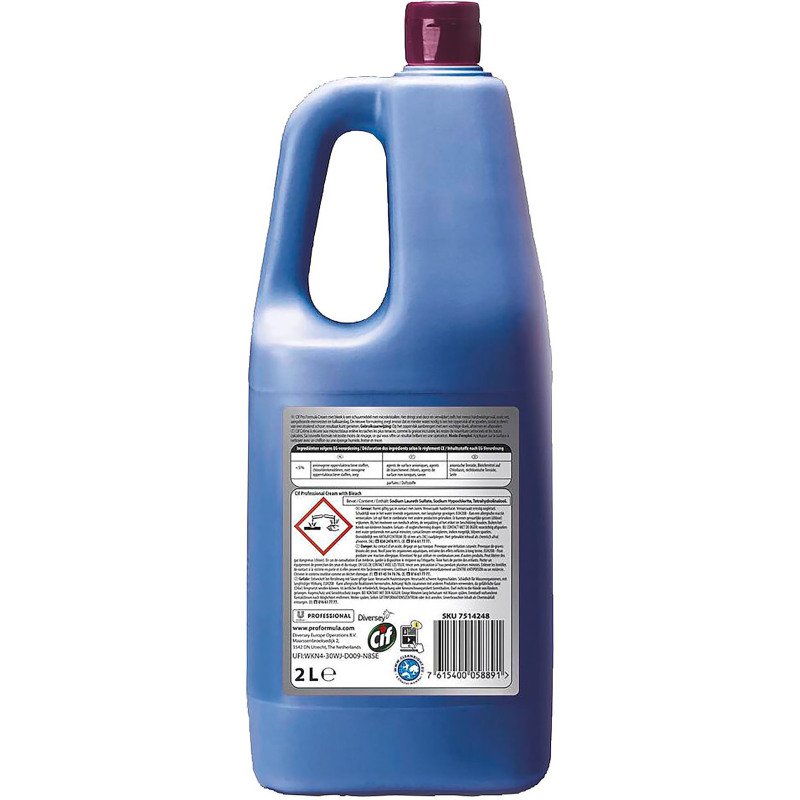 Crème à récurer avec Javel Cif professional - Bidon de 2 L