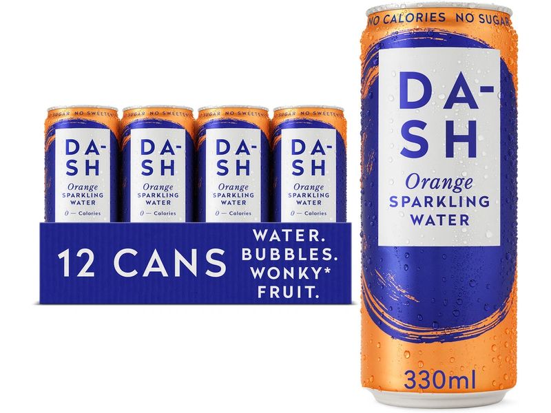 Dash Water Soft-Drinks Sparkling Orange 12 x 0.33 l Kohlensäurehaltiges Erfrischungsgetränk mit Orangengeschmack