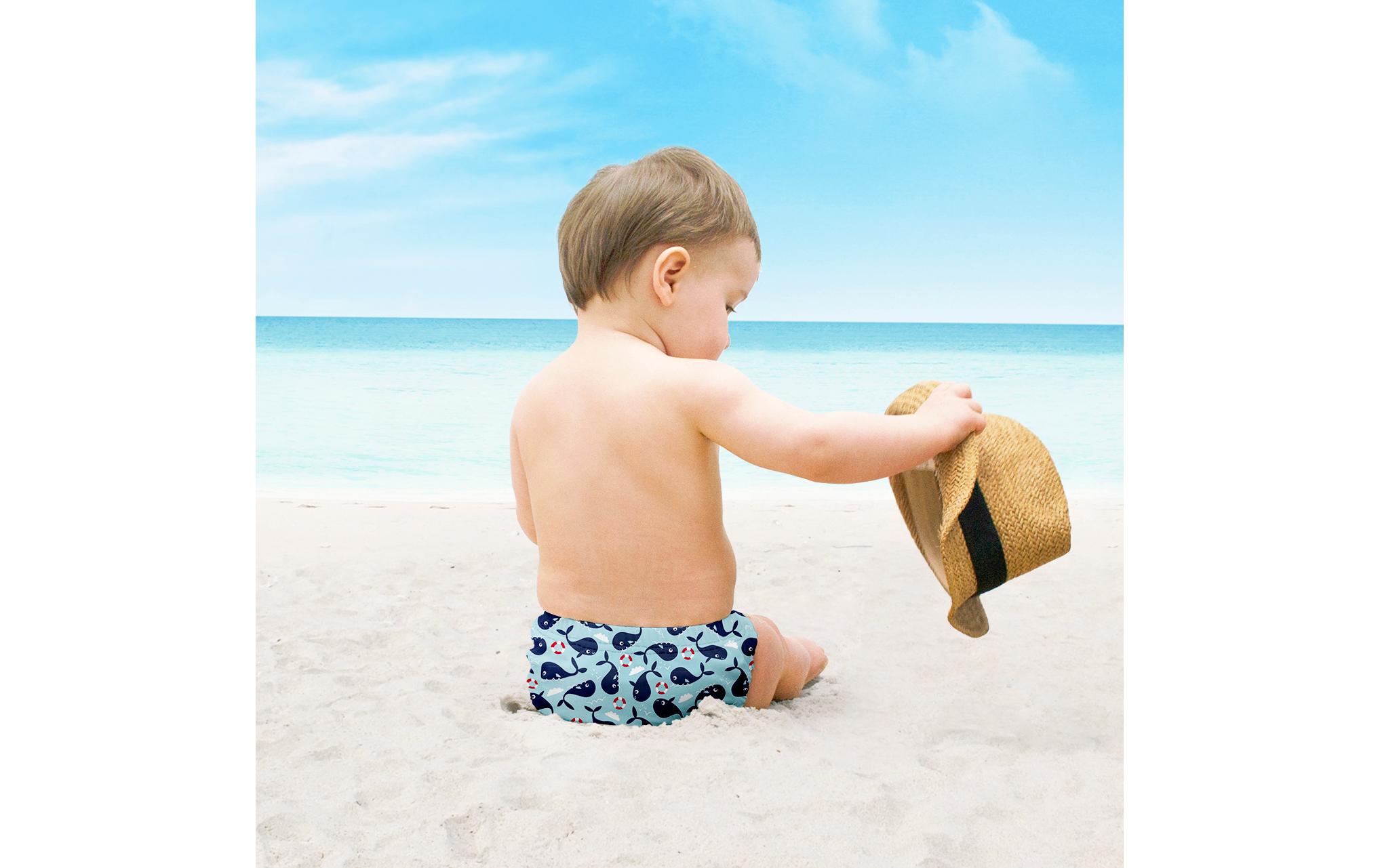 Schwimmwindel Walfisch Gr. MWindel fürs Babyschwimmen mit dem Walfischmotiv