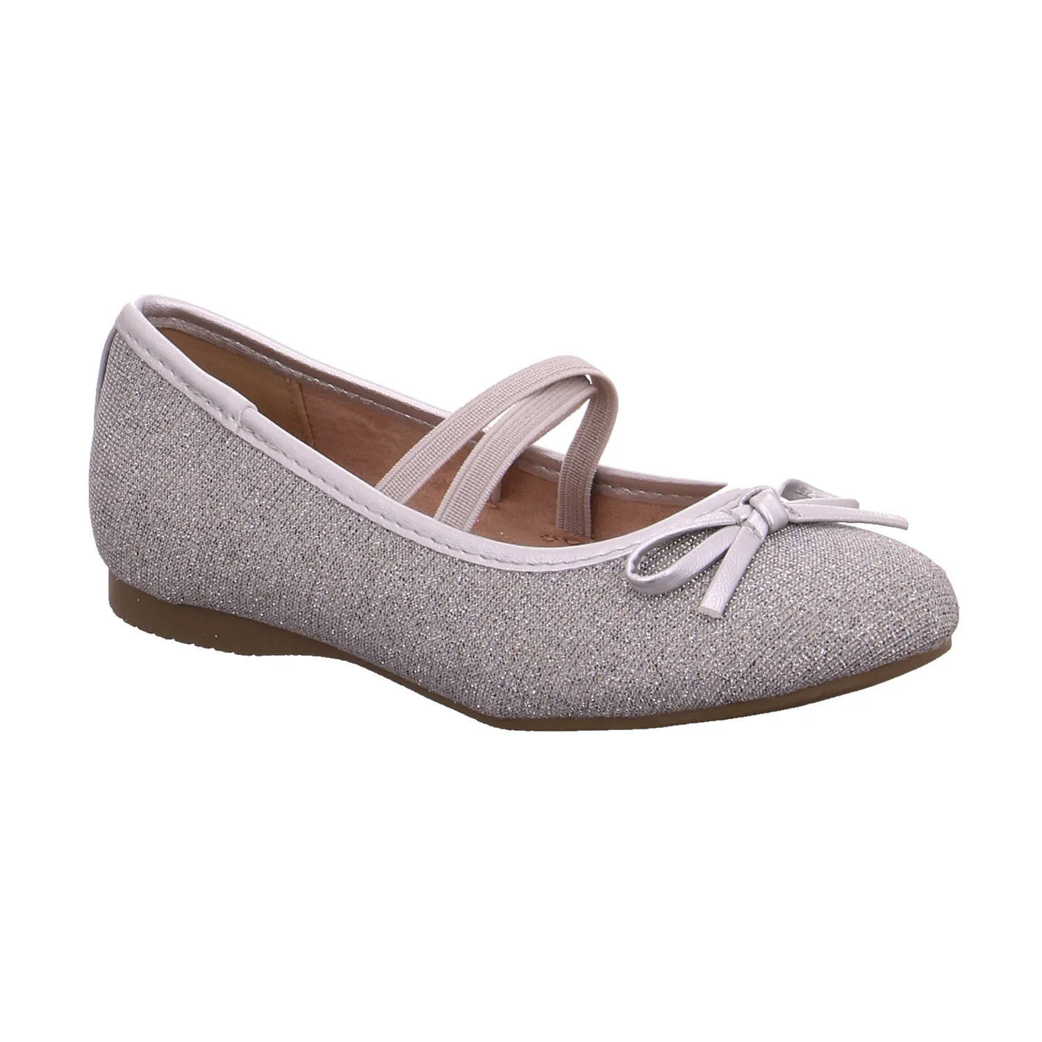 INDIGO Mädchen-Ballerina Silber Lederimitat  Festlicher Schuh