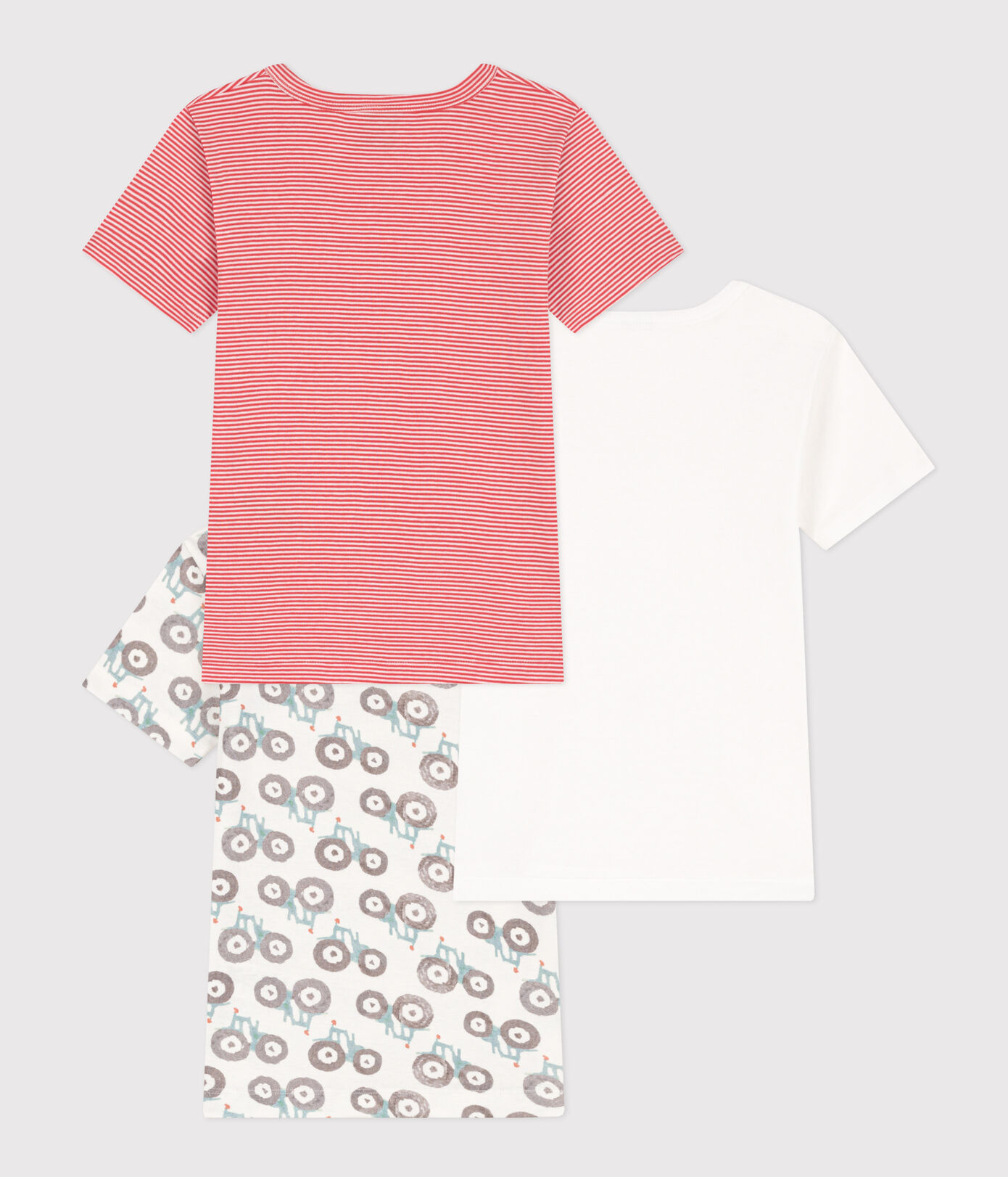 Lot de 3 tee shirts manches courtes tracteur en coton petit garçon